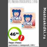 Монетка Акции - Пюре «Тема»
цыпленок с говядиной, 100 г