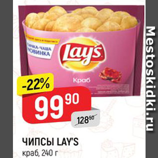 Акция - ЧИПСЫ LAY’S