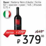 Магазин:Я любимый,Скидка:Вино Nadaria Nero d`Avola Sicilia IGT красное сухое 14%