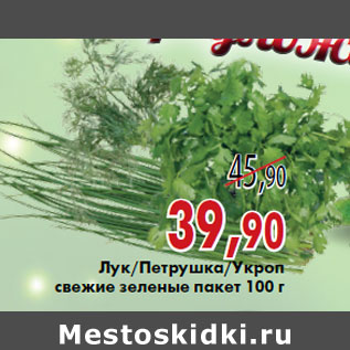 Акция - Лук/Петрушка/Укроп свежие зеленые пакет 100 г