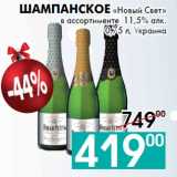 Магазин:Седьмой континент, Наш гипермаркет,Скидка:Шампанское «Новый Свет»
