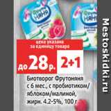 Магазин:Виктория,Скидка:Биотворог Фрутоняня
с 6 мес., с пробиотиком/
яблоком/малиной,
жирн. 4.2-5%, 100 г