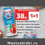Магазин:Виктория,Скидка:Йогурт Фрутоняня
для детского питания,
с 8 мес., яблоко-банан/
малина/персик,
жирн. 2.5%, 200 г