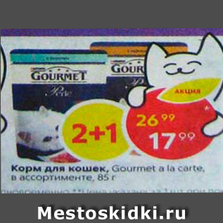 Акция - Корм для кошек Gourmet