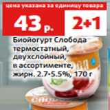 Магазин:Виктория,Скидка:Биойогурт Слобода
термостатный,
двухслойный,
в ассортименте,
жирн. 2.7-5.5%, 170 г