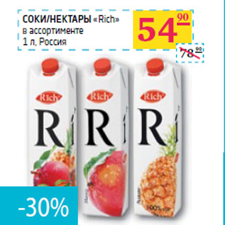 Акция - СОКИ/НЕКТАРЫ «Rich» Россия