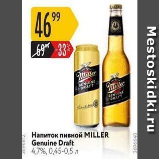 Акция - Напиток пивной MILLER Genuine Draft