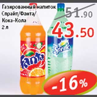 Акция - Газированный напиток Спрайт/Фанта/Кока-Кола