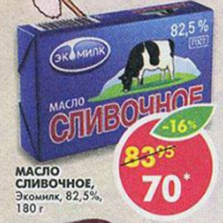 Акция - Масло Сливочное Экомилк 82,5%