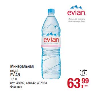 Акция - Минеральная вода Evian