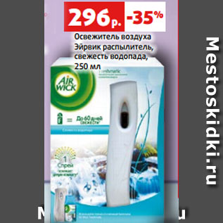 Акция - Освежитель воздуха Эйрвик распылитель, свежесть водопада, 250 мл