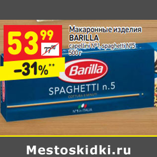 Акция - Макаронные изделия Barilla