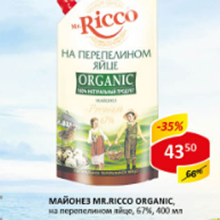 Акция - Майонез MR.RICCO ORGANIC 67%