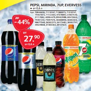 Акция - Pepsi / Mirinda / 7 Up / Evervess