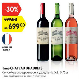 Акция - Вино Chateau Dhauters