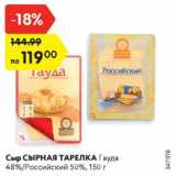 Магазин:Карусель,Скидка:Сыр СЫРНАЯ ТАРЕЛКА Гауда 48%/Российский 50%