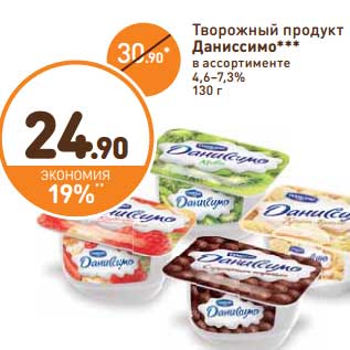 Акция - Творожный продукт Даниссимо 4,6-7,3%