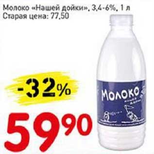 Акция - Молоко "Нашей дойки" 3,4-6%