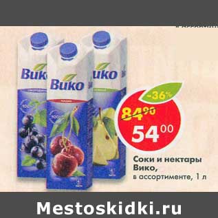 Акция - Соки и нектары Вико