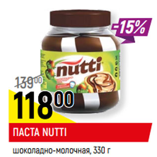 Акция - ПАСТА NUTTI шоколадно-молочная