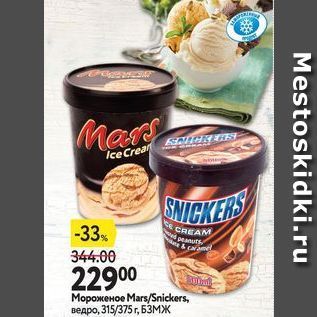Акция - Мороженое Mars/Snickers