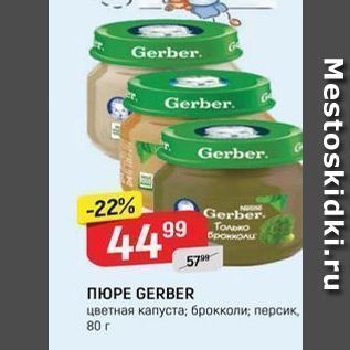 Акция - ПЮРЕ GERBER