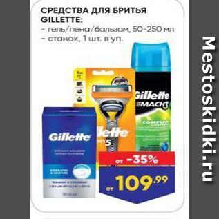 Акция - СРЕДСТВА ДЛЯ БРИТЬЯ GILLETTE