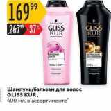 Магазин:Карусель,Скидка:Шампунь/6альзам для волос GLISS KUR