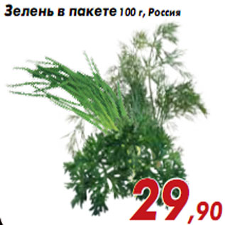 Акция - Зелень в пакете 100 г, Россия