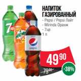 Магазин:Spar,Скидка:Напиток
газированный  Pepsi / Pepsi Лайт;  Mirinda Оранж;  7up