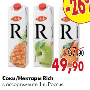Акция - Соки/Нектары Rich
