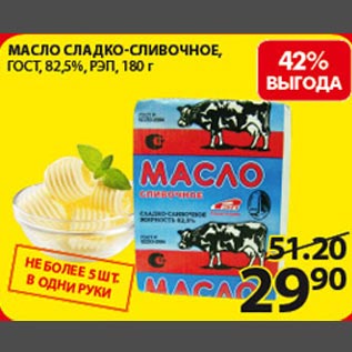 Акция - Масло сладко-сливочное ГОСТ 82,5%