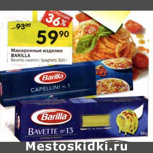 Акция - Макаронные изделия Barilla