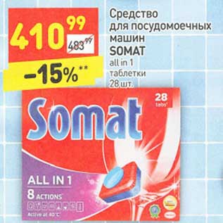 Акция - Средство для посудомоечных машин Somat