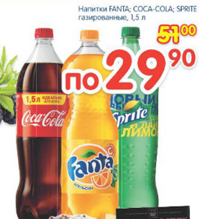 Акция - Напитки Fanta. Coca-Cola. Sprite