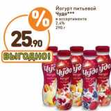 Магазин:Дикси,Скидка:Йогурт питьевой Чудо 2,4%