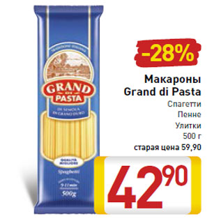 Акция - Макароны Grand di Pasta