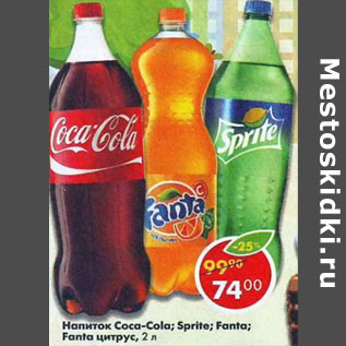 Акция - Напиток Coca- Cola Sprite Fanta Fanta цитрус