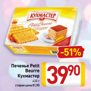 Акция - Печенье Petit Beurre Кухмастер