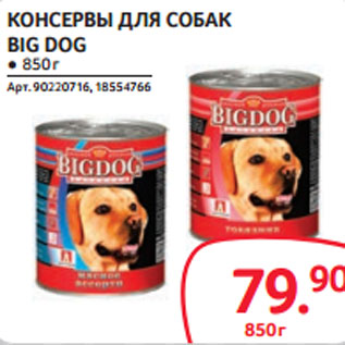 Акция - КОНСЕРВЫ ДЛЯ СОБАК BIG DOG