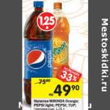 Магазин:Перекрёсток,Скидка:Напитки MIRINDA Orange;
PEPSI light; PEPSI; 7UP;
газированные