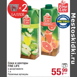 Акция - Соки и нектары Fine Life