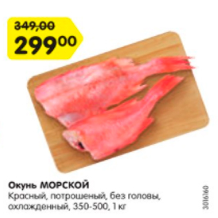 Акция - Окунь Морской красный, потрошеный без головы, охл. 350-500, 1 кг