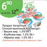 Магазин:Алми,Скидка:Продукт йогуртный Сочный молочный Альпенгурт 1,2%