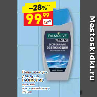 Акция - Гель-шампунь для душа ПАЛМОЛИВ мужской арктический ветер 250 мл