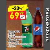 Магазин:Дикси,Скидка:Напиток б/а 
ПЕПСИ
ПЕПСИ вайлд черри
7UP лайм-мята МИРИНДА освежающий вкус апельсина п/б, 1,75 л 