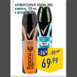 Акция - Антиперспирант REXONA Men, аэрозоль, 150 мл, в ассортименте