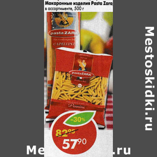 Акция - Макаронные изделия Pasta Zara