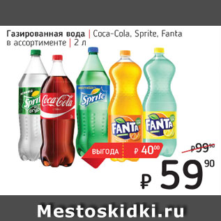 Акция - Газированная вода Coca-cola, Sprite,Fanta