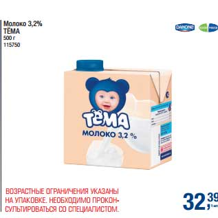 Акция - Молоко 3,2% Тема